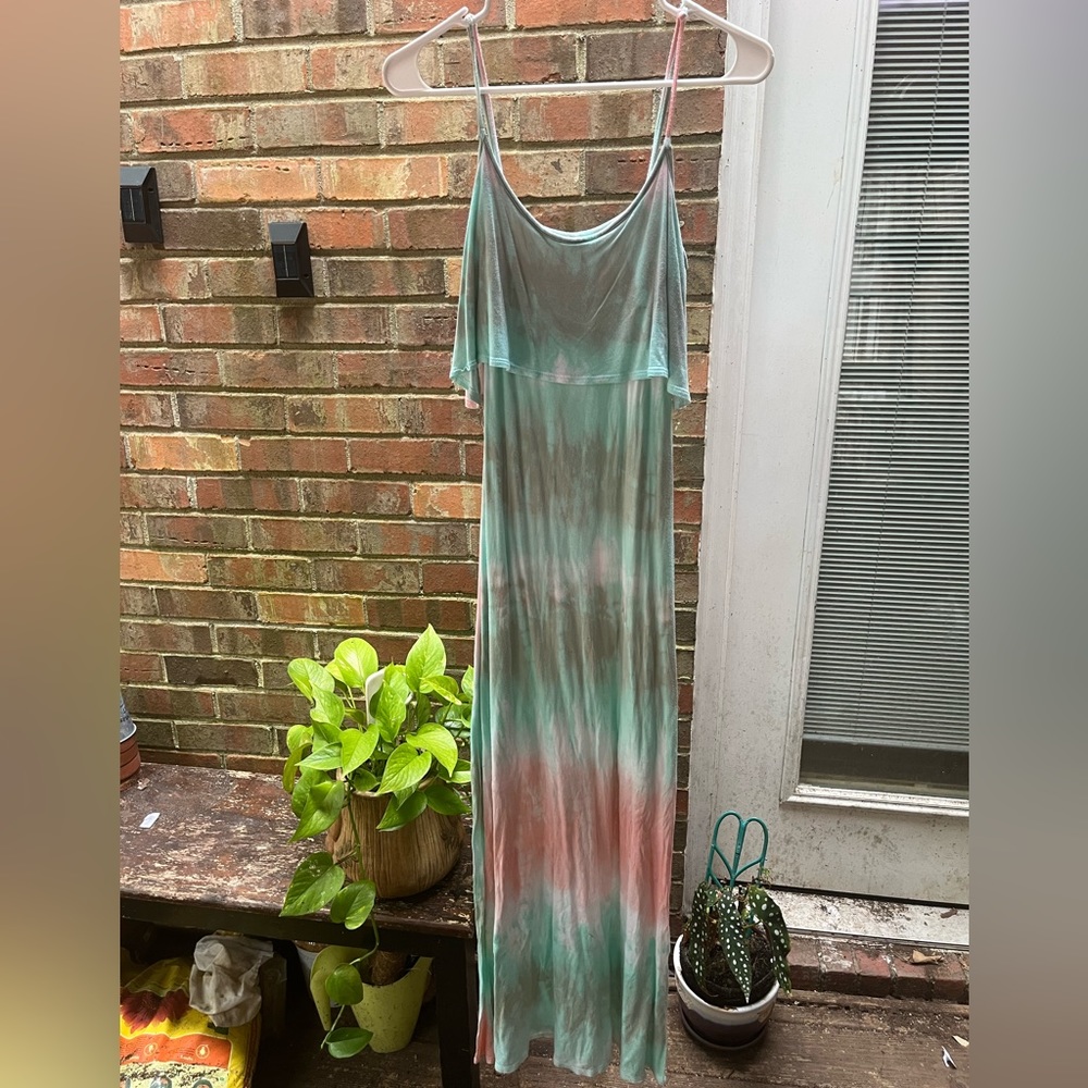Mona B Tye Die Spaghetti Strap Maxi Dress Size Sm NWOT mint condition